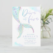 マーメイドが5歳の誕生日パーティーにダイビング 招待状 (スタンド正面)