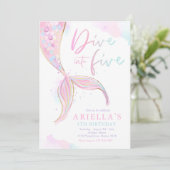 マーメイドが5歳の誕生日パーティーにダイビング 招待状 (スタンド正面)