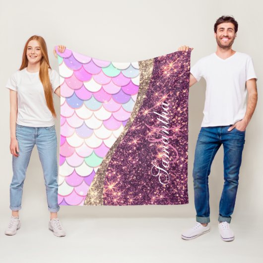 マーメイドとグリッター フリースブランケット (インサイチュ)