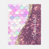 マーメイドとグリッター フリースブランケット (正面)