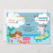 マーメイドとサメ兄弟姉妹の招待。 招待状 (正面)