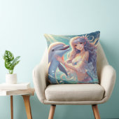 マーメイドとドルフィンスクエア枕 クッション (椅子)