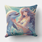 マーメイドとドルフィンスクエア枕 クッション (裏面)