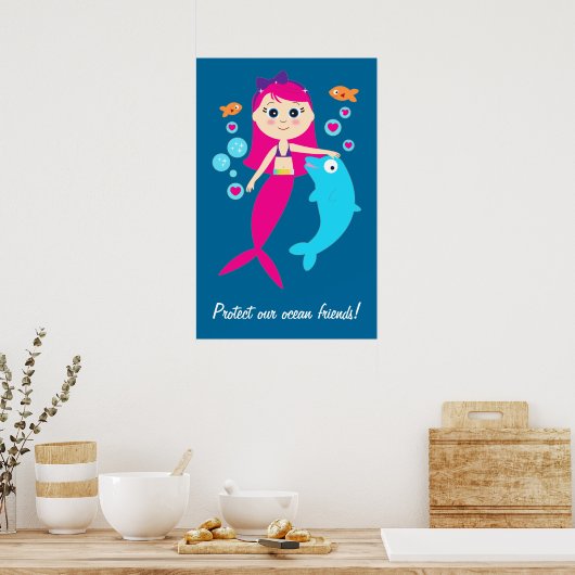 マーメイドとドルフィ保護ー：我々の海友達！ ポスター (キッチン)