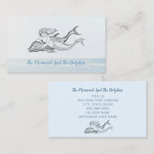 マーメイドとドルフィ航海のン 名刺 (正面/裏面)