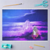 マーメイドとパープル海の組織とデコページ紙 薄葉紙 (クラフト)