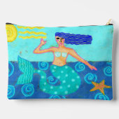 マーメイドとヒトデの抽象芸術アート アクセサリーポーチ (裏面)
