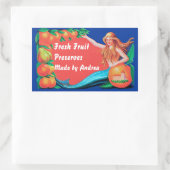 マーメイドとフルーツカスタムクリートアートステッカー 長方形シール (バッグ)