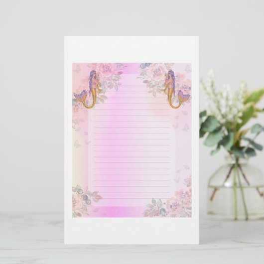 マーメイドとベビーアートby Renee Lavoie 便箋 (スタンド正面)