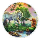 マーメイドとユニコーン セラミックノブ (正面)