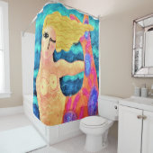 マーメイドとレッドテール抽象芸術アート シャワーカーテン (インサイチュ)