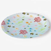 マーメイドと友達のガーリー誕生日パーティー ペーパープレート (アングル)