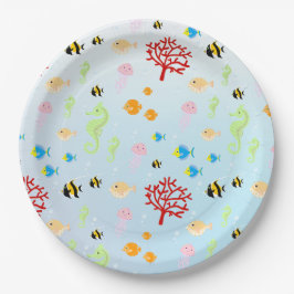 マーメイドと友達のガーリー誕生日パーティー ペーパープレート