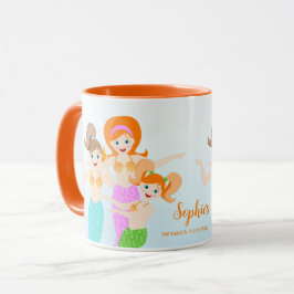 マーメイドと友達のガーリー誕生日パーティー マグカップ