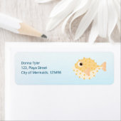 マーメイドと友達のガーリー誕生日パーティー ラベル (インサイチュ)