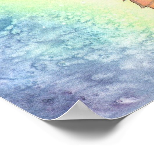 マーメイドと月のバブルファンタジー ポスター (角)