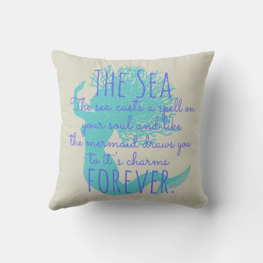 マーメイドと海引用文航海の沿岸コテージ クッション (裏面)