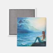 マーメイドと船で海のアートマグネット マグネット (正面/裏面)