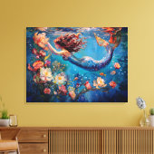 マーメイドと花ザシーアキャンバスプリント キャンバスプリント (インサイチュ (リビング))