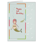 マーメイドと魚と8誕生日のためのカード (正面)