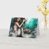 マーメイドのアキュアグリーティングカード カード (黄色い花)