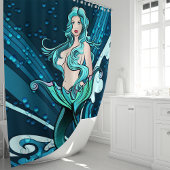 マーメイドのイラスト シャワーカーテン