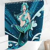 マーメイドのイラスト シャワーカーテン