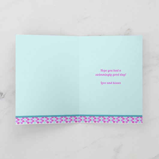 マーメイドのクマガミの泣き声の誕生日 カード (内部)