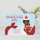 マーメイドのクリスマスin 7月のパーティの招待状 招待状 (スタンド正面)