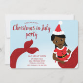 マーメイドのクリスマスin 7月のパーティの招待状 招待状 (正面)