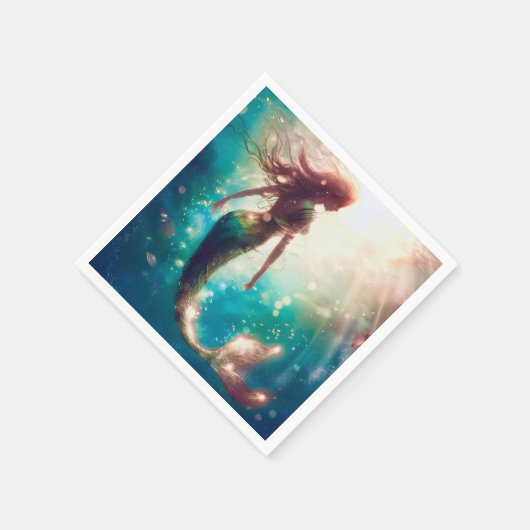 マーメイドのテーマパーティカスタムーのナプキン スタンダードカクテルナプキン (角)