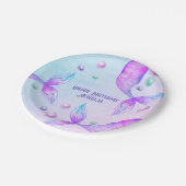 マーメイドのテールブライトマーメイド誕生日パーティー ペーパープレート (アングル)