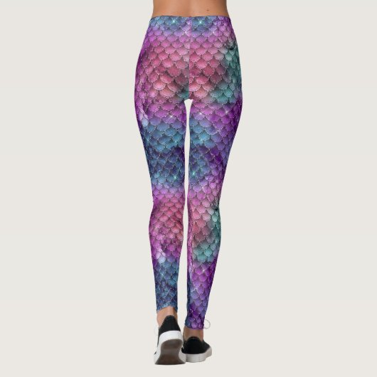 マーメイドのメタリックな水彩服 レギンス (裏面)