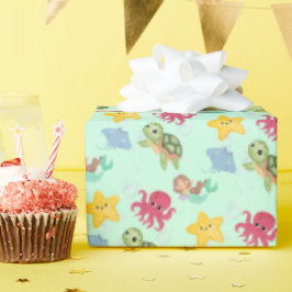 マーメイドのレインボーお洒落タメの誕生日 ラッピングペーパー