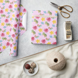 マーメイドのレインボーお洒落タメの誕生日 ラッピングペーパー