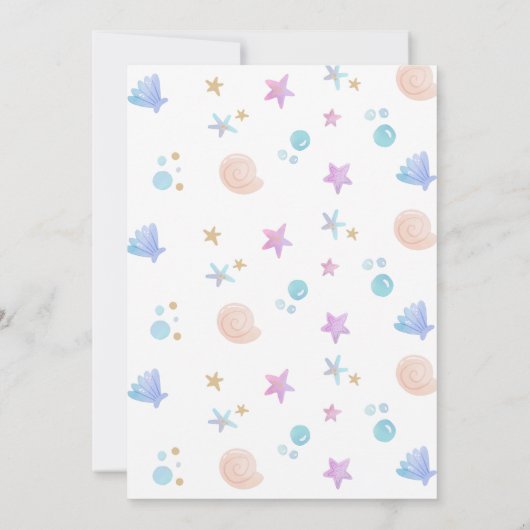 マーメイドの三番目の誕生日が海の下 招待状 (裏面)