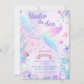 マーメイドの三番目の誕生日が海の下 招待状 (正面)