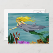 マーメイドの友人はがき ポストカード (正面/裏面)