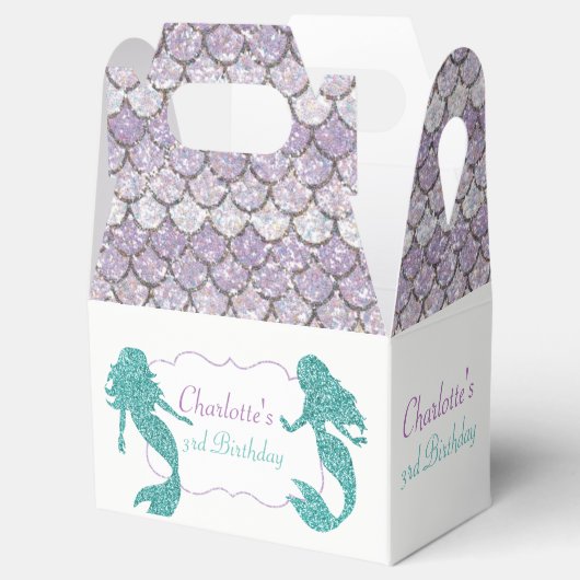 マーメイドの好意ボックス、誕生日パーティーの装飾 フェイバーボックス (オープン)