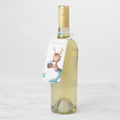 マーメイドの尾ユニークを持つクリスマスのトナカイ ボトルネックタグ (アングル)