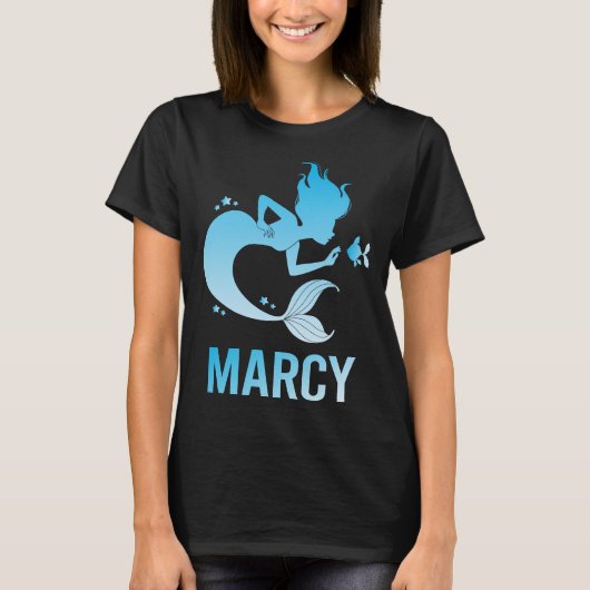 マーメイドの幸せ - Marcy 名前 Tシャツ (正面)