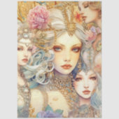 マーメイドの抽象芸術コラージュ・デコパージュ 薄葉紙 (正面)