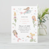 マーメイドの招待状テンプレート、プールパーティーの招待状 招待状 (スタンド正面)