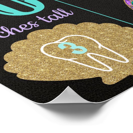 マーメイドの最初の誕生日の黒板ポスター、マイルストーン ポスター (角)