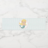 マーメイドの最初の誕生日パステルピンク誕生日 ペットボトルラベル (シングルラベル)