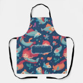 マーメイドの水の色のパタカラフルーン エプロン (正面)