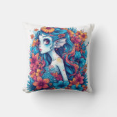 マーメイドの水彩 クッション (正面)