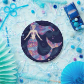 マーメイドの水彩 ペーパープレート (パーティー)