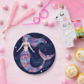 マーメイドの水彩 ペーパープレート (パーティー)