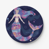 マーメイドの水彩 ペーパープレート (正面)